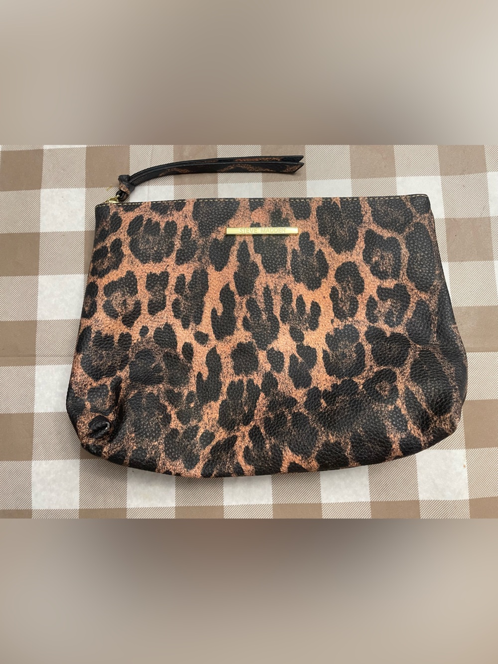Steve Madden Leopard Print Wristlet Clutch - Brown & Black